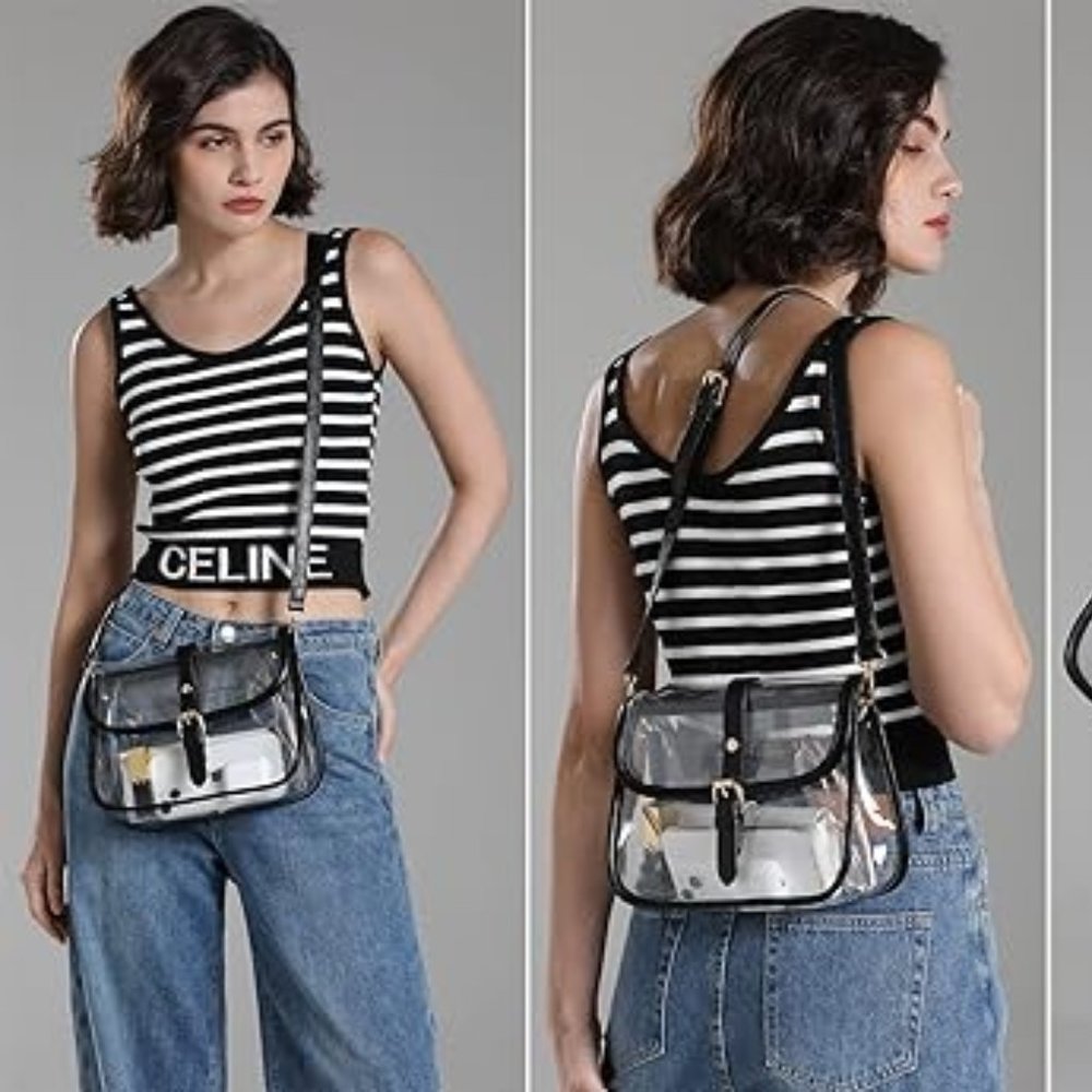Clear Saddle Crossbody Bag